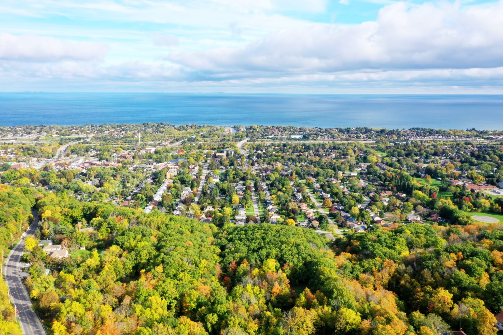 Aerial of Grimsby, Ontario, Canada with lake in background Brigg, Lincolnshire